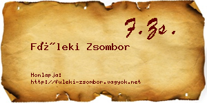 Füleki Zsombor névjegykártya