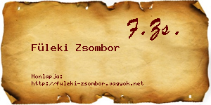 Füleki Zsombor névjegykártya